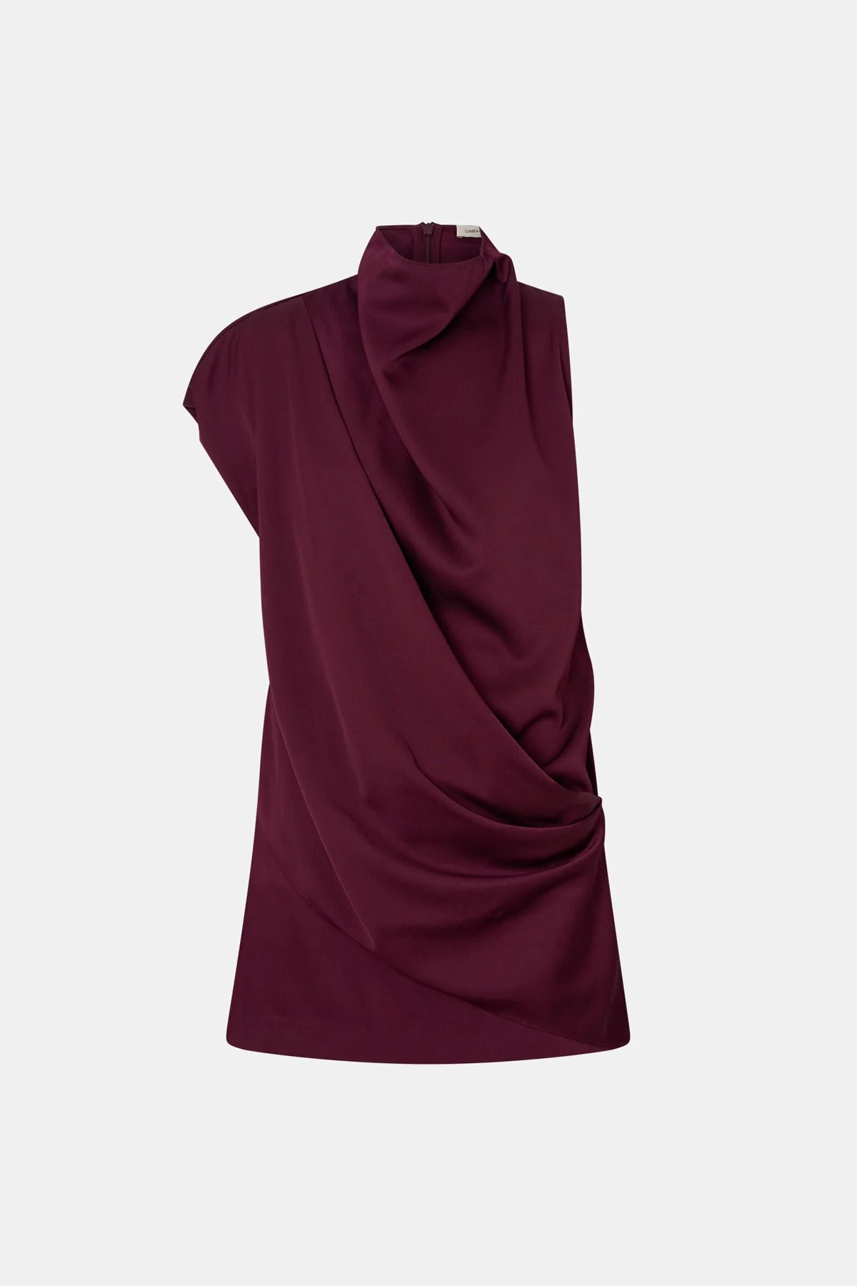 Aeris Draped Satin Mini Dress - Image 6