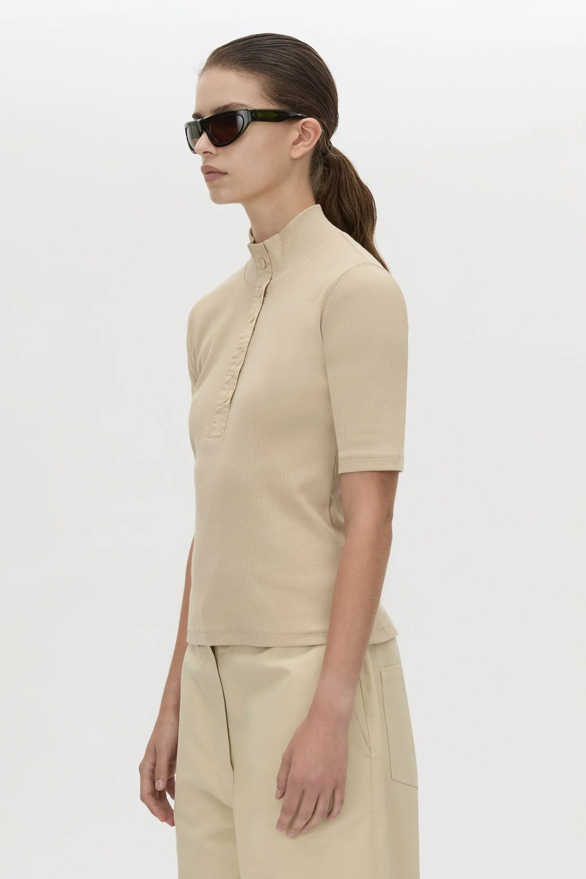 Aubrey Elbow Sleeve Rib Top - Image 2