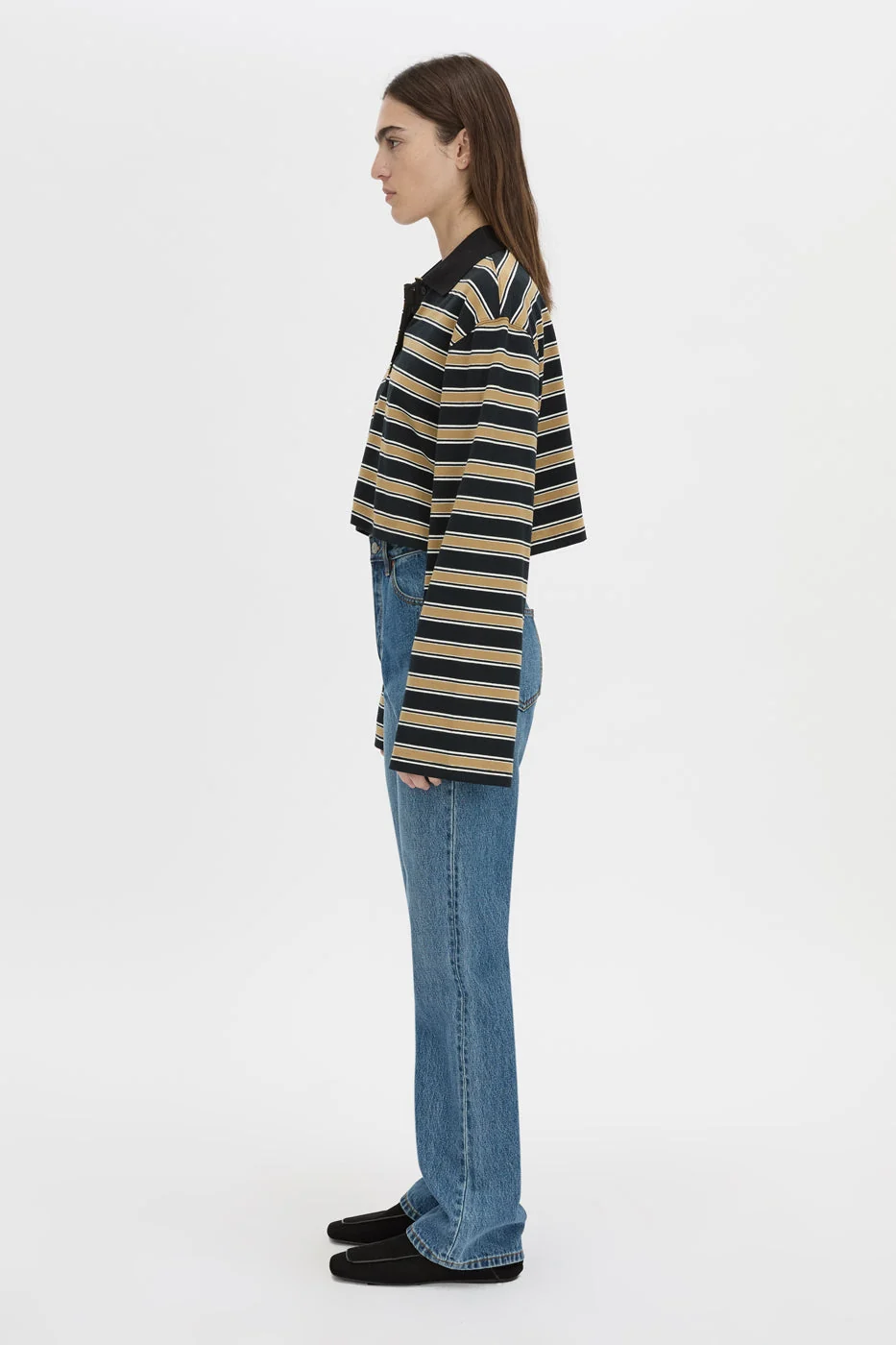 Liat Stripe Crop Polo Top - Image 4